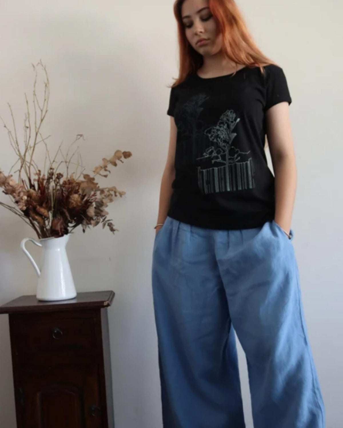 Birnam Pants in Linen, Alaskan Blue