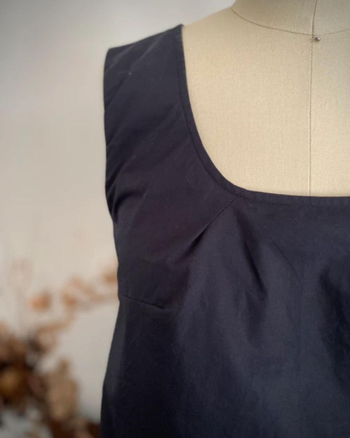 Melaleuca Rise Willowbank Sleeveless Dress in Black Round Neckline