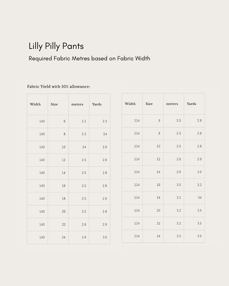 Lilly Pilly Pants Pattern