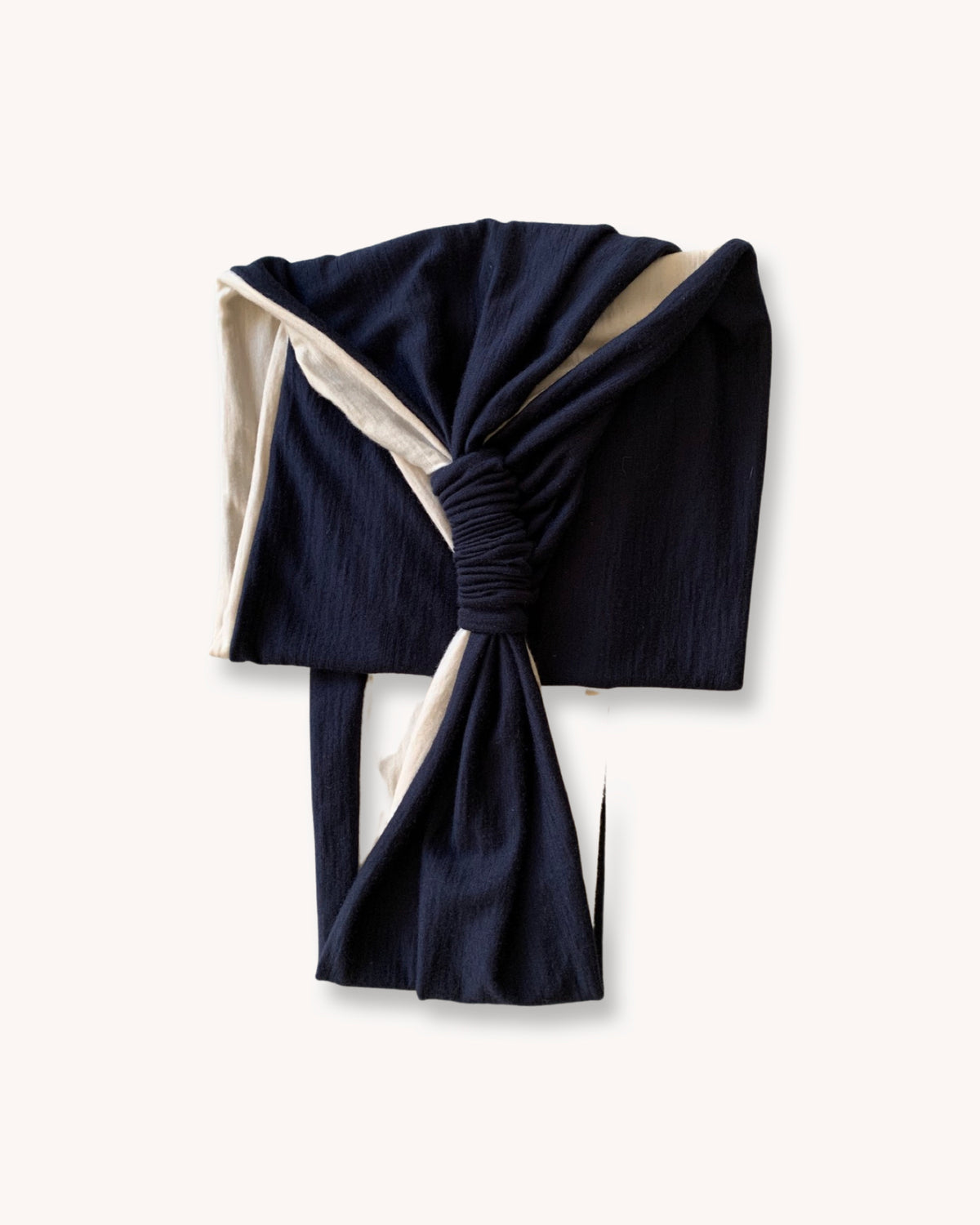 Long Scarf Belt French Navy Fine Merino Wool