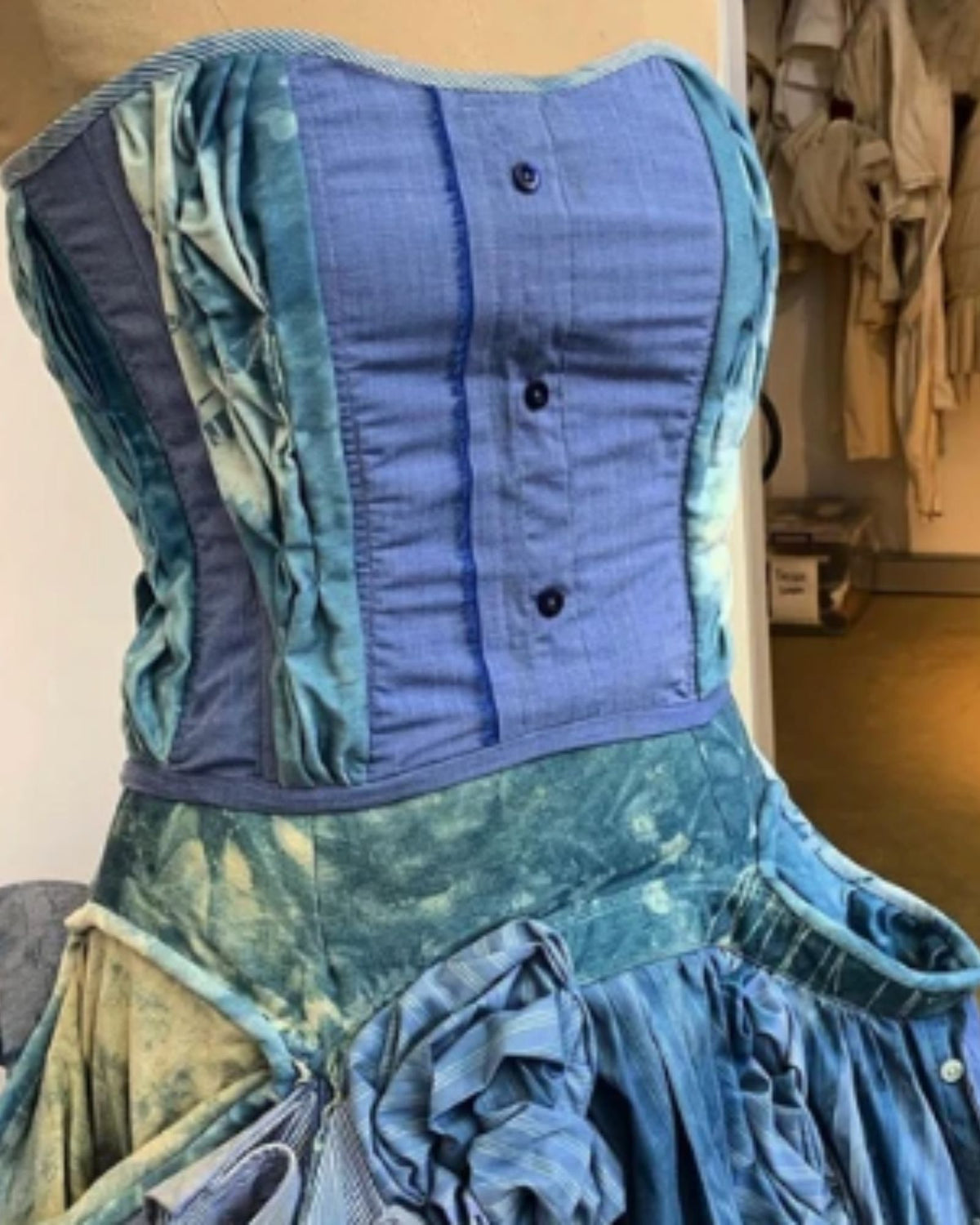Melaleuca Rise Bespoke Corset in Blue Fabrics