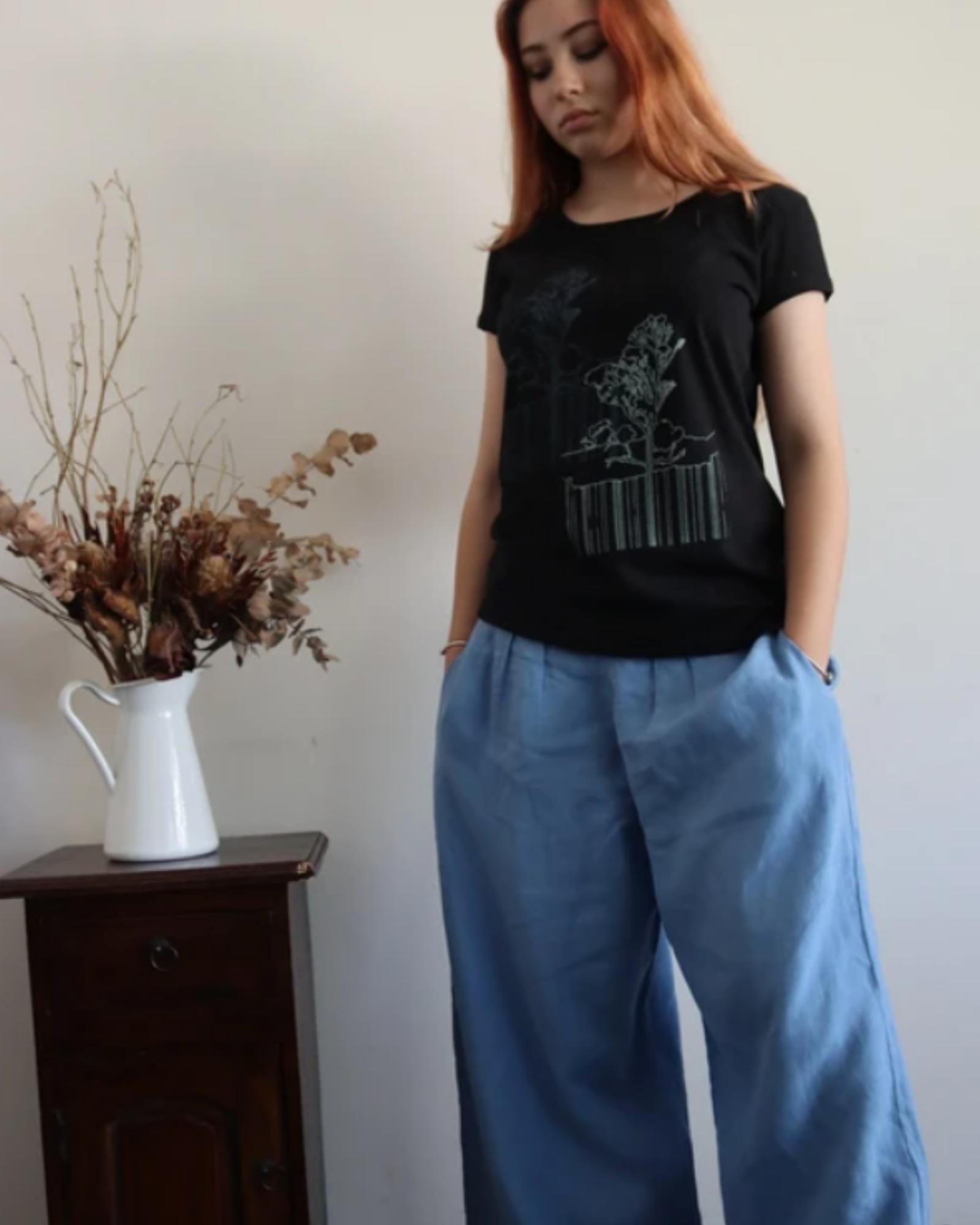 Birnam Pants in Linen, Alaskan Blue