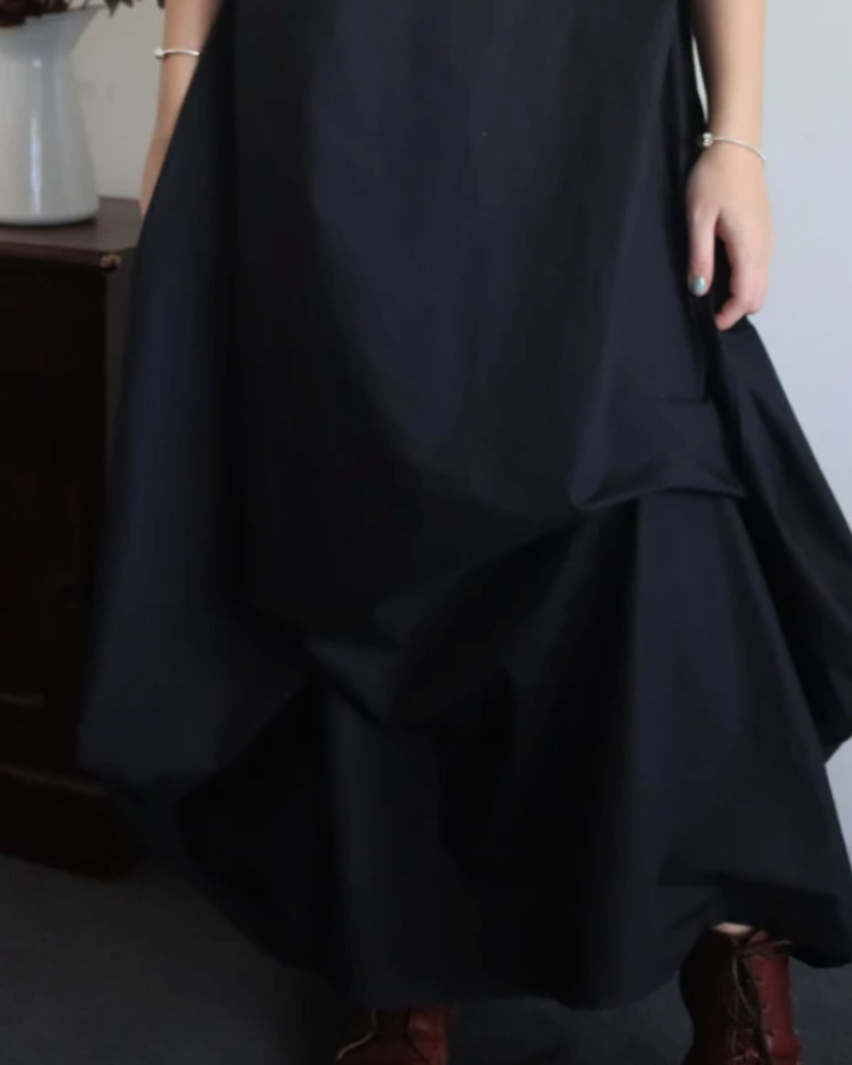 Melaleuca Rise Willowbank Mid Length Dress in Black