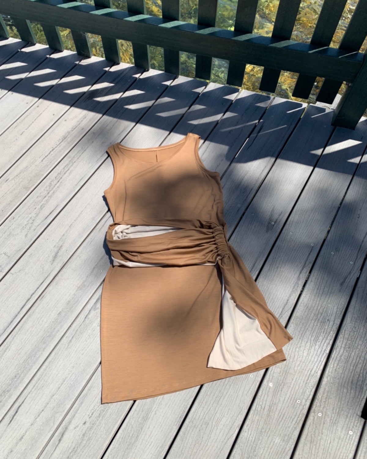 Long Scarf Belt Chestnut Fine Merino Wool Jersey