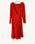 Wrap Dress Front Long Sleeves Poppy Red Fine Merino Wool